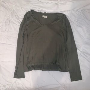 Lou & Grey Comfy Long Sleeve Olive Green Tee